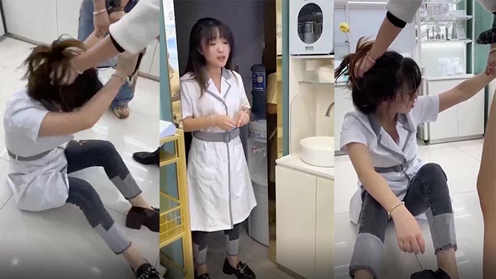 网曝热门.事件化妆品专卖店的小三被打_衣服都扒奶子都露出来了太暴力_骑着凑_别说还挺漂亮